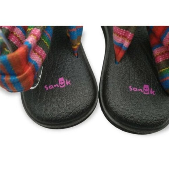 SOLD**Sanuk Serape Yoga Mat Sling Back Flip Flops Comfort Sandals Womens Size 10 - Picture 7 of 9